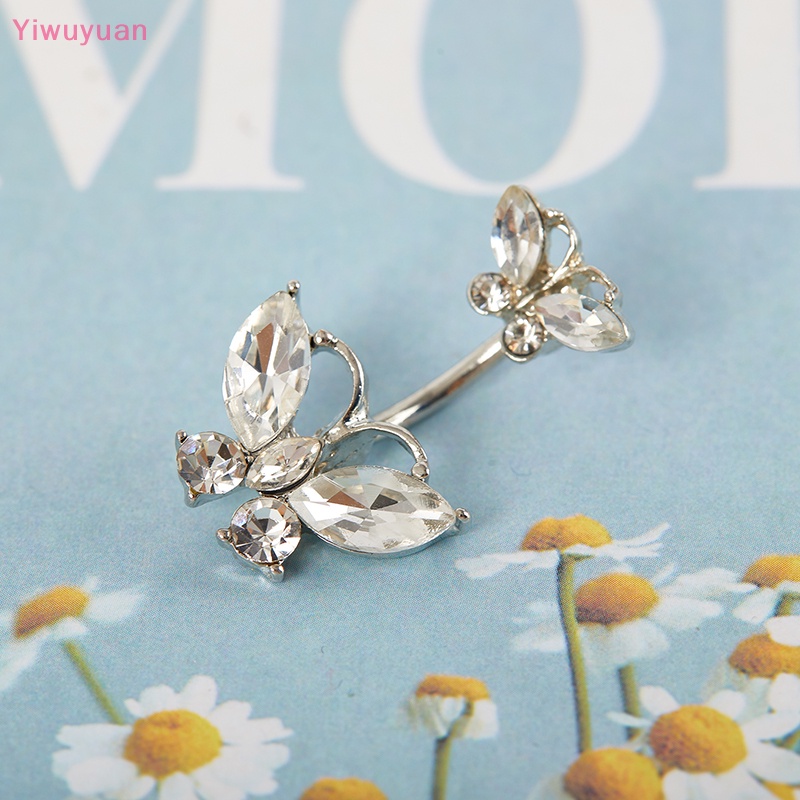 < Yiwuyuan > Khuyên Rốn Hình Bướm Đính Pha Lê Quyến Rũ Thời Trang Mới Dành Cho Nữ