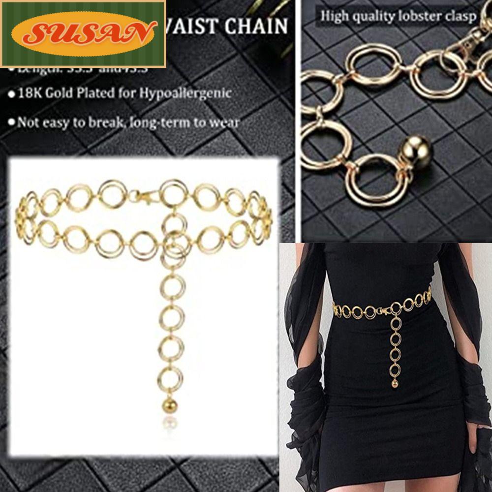 Thắt Lưng Dây Xích Đôi Bằng Kim Loại Thời Trang Cho Nữ