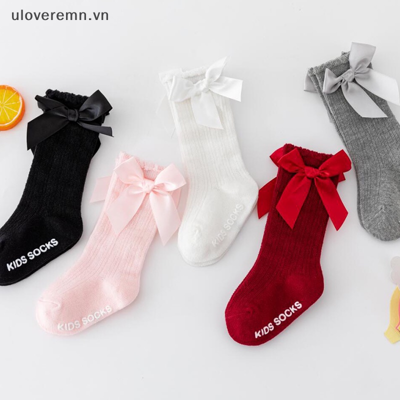 Đôi Vớ Cotton Mềm Đính Nơ Xinh Xắn Cho Bé Gái
