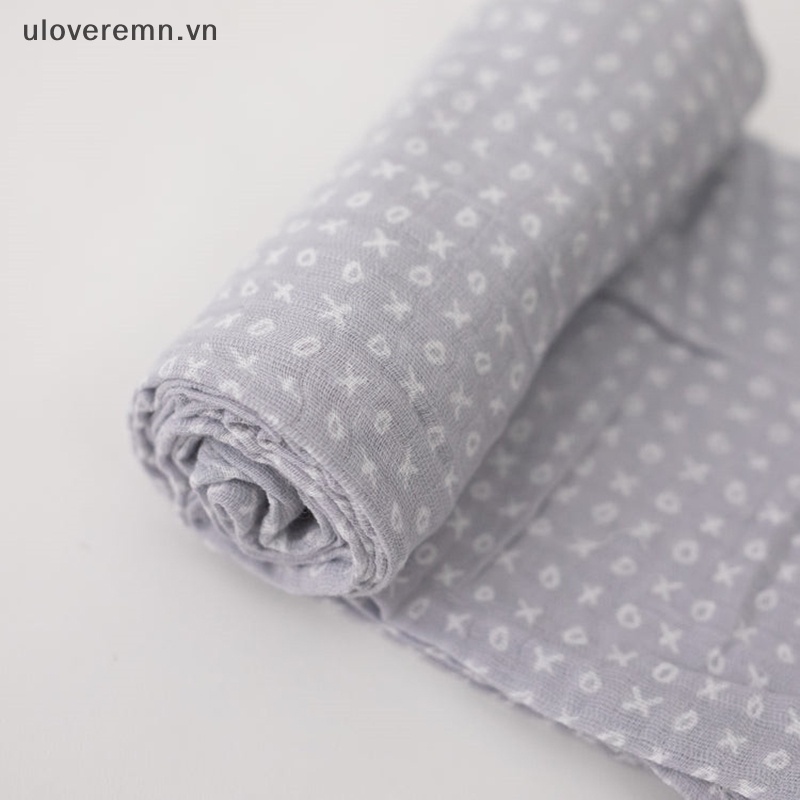 Chăn Quấn Em Bé Chất Liệu Cotton In Chữ Uloveremn Xoxo Muslin