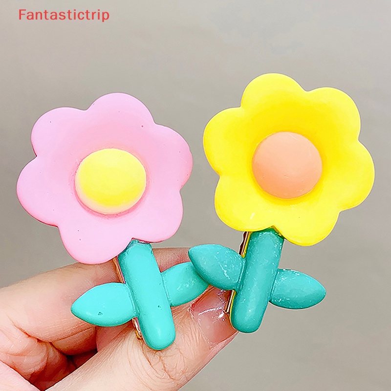 Kẹp Tóc Hình Bông Hoa Màu Kẹo Dễ Thương Thời Trang Mùa Hè Cho Bé Gái