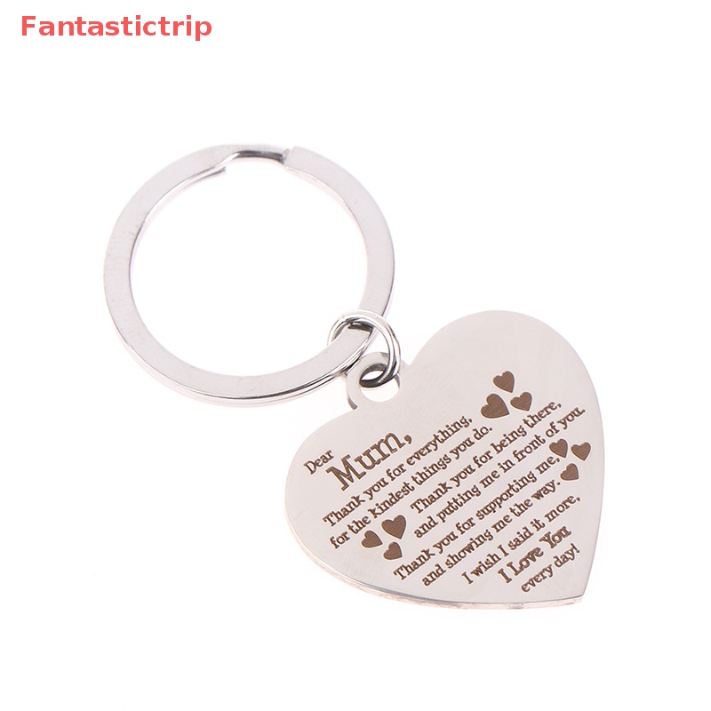 1 Móc Khóa Hình Trái Tim Bằng Thép Không Gỉ Dành Cho Mẹ