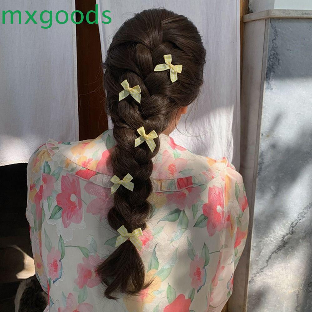 Kẹp Tóc Hình Nơ Họa Tiết Sọc Caro Phong Cách Hàn Quốc Dễ Thương