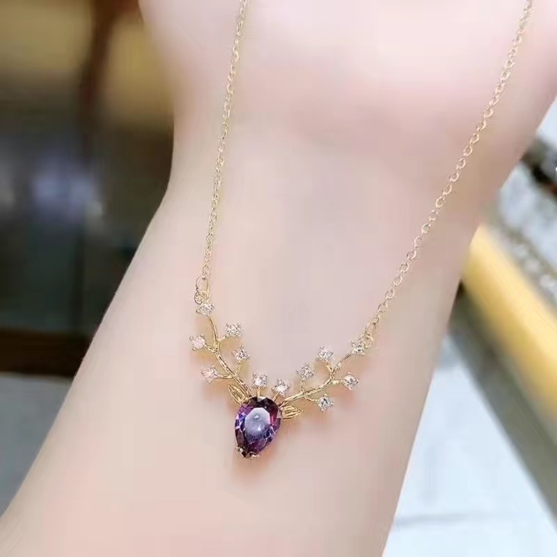 Vòng cổ Mặt Hình Hươu Đính Đá Zircon Thời Trang Cho Nữ