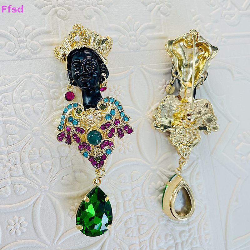 {Ffsd} Ghim Cài Áo Đính Đá Hình Giọt Nước Màu Xanh Lá Phối Tua Rua Thời Trang Nữ Châu Phi Làm Quà Tặng Văn Phòng * Hàng Bán