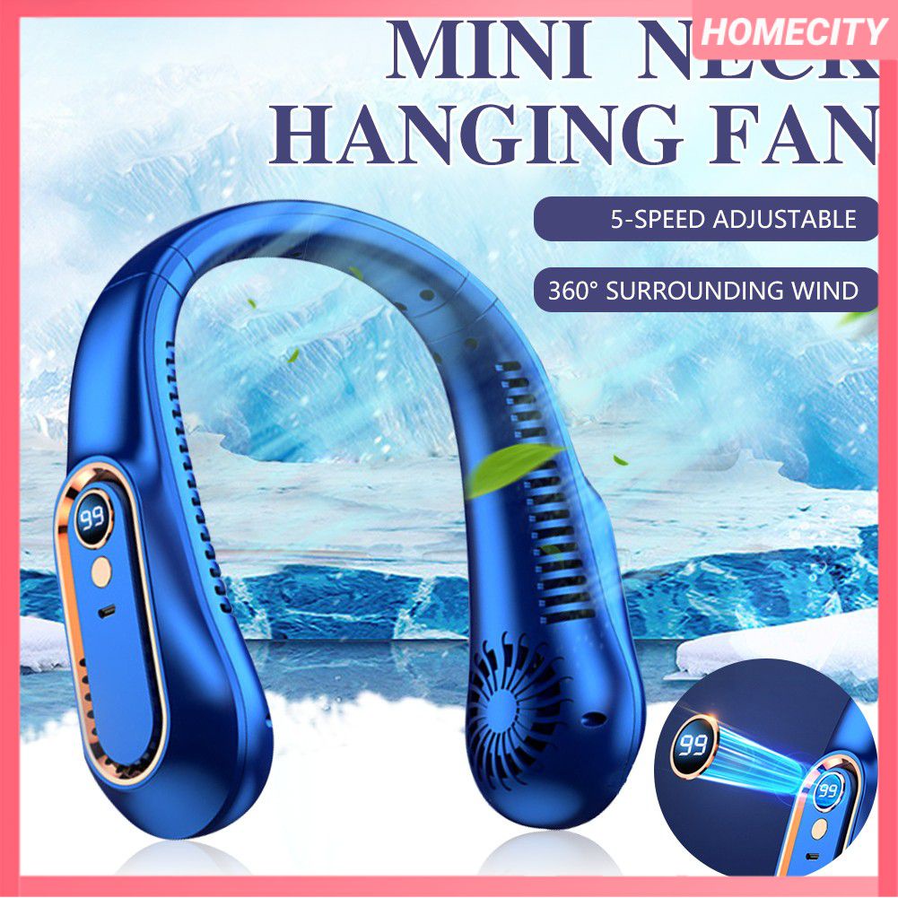 USB di động 2000mAh pin cổ fan hâm mộ tay miễn phí không cánh quạt mặc fan hâm mộ có thể sạc lại Tai nghe thiết kế yên tĩnh turbofan