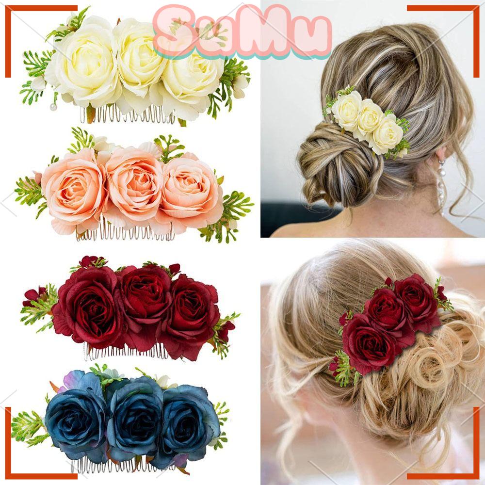 Lược Cài Tóc Hình Hoa Dành Cho Cô Dâu|Phụ Kiện Trang Trí Tóc Xinh Xắn Chất Lượng