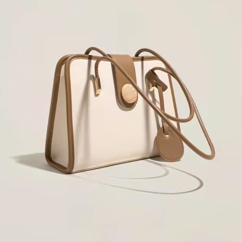 Ielgy Túi Xách tote Cỡ Lớn Kết Cấu Nút Gỗ Chất Lượng Cao Cho Nữ