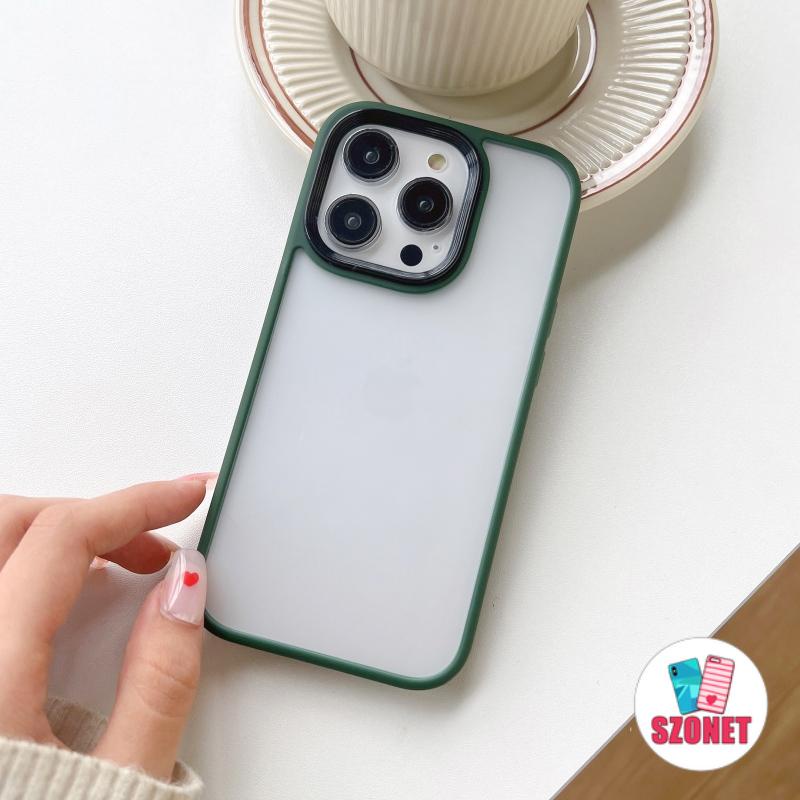 Ốp Điện Thoại Cứng Viền Silicon Dẻo Màu Nhám Mờ Thời Trang Chống Sốc / Rơi / Vân Tay Cho iPhone 14 13 12 11 Pro Max 14 Plus