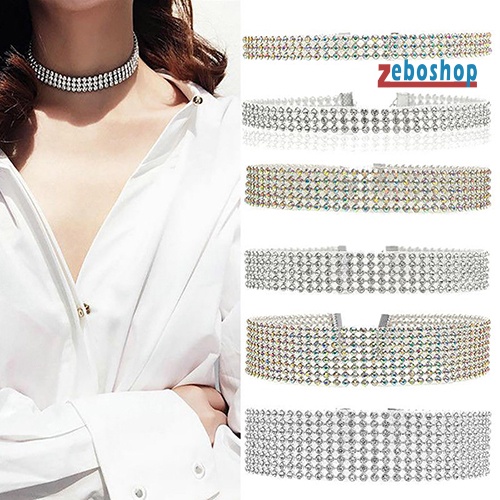 Vòng Cổ Choker Ngắn Đính Đá Lấp Lánh Thời Trang Cho Nữ