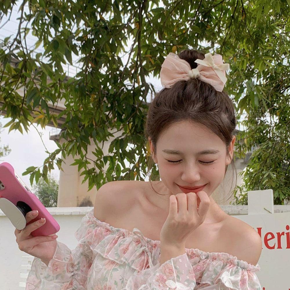 ANEMONE Kẹp Tóc Nơ Xếp Ly Y2K Dễ Thương Dành Cho Bạn Nữ