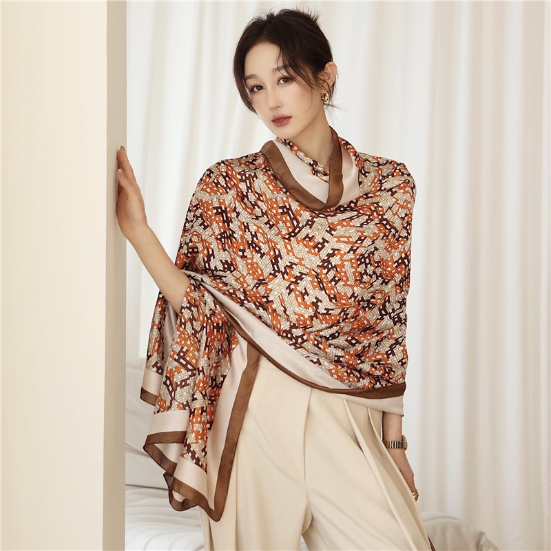 Khăn Choàng Cổ Dài Mỏng Cỡ Lớn 180X90Cm In Chữ Thời Trang Xuân Hè