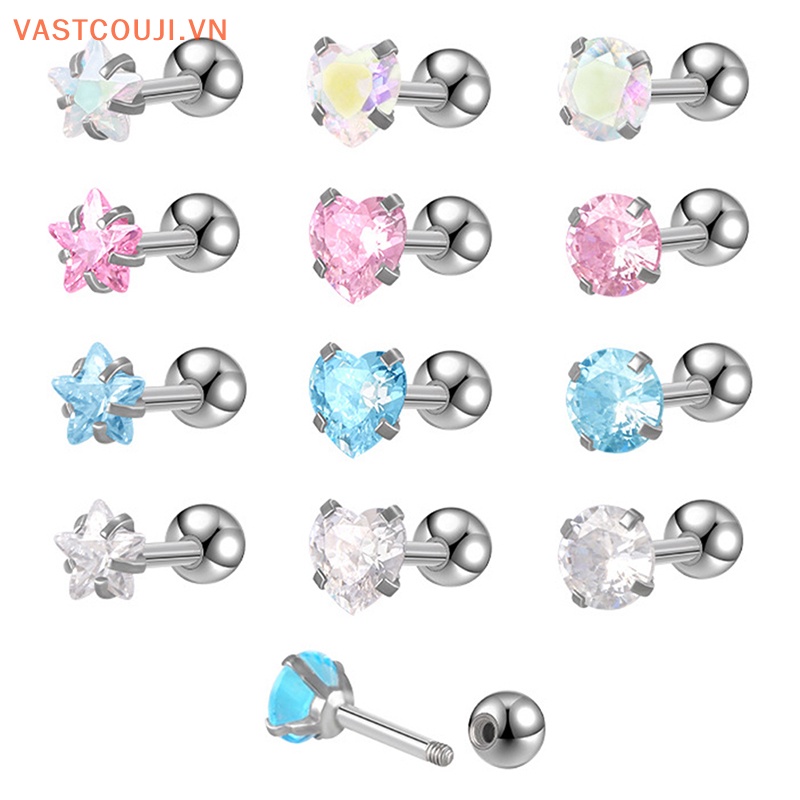 1 Đôi Khuyên Tai Pha Lê 4mm Nhiều Màu Thời Trang Nữ