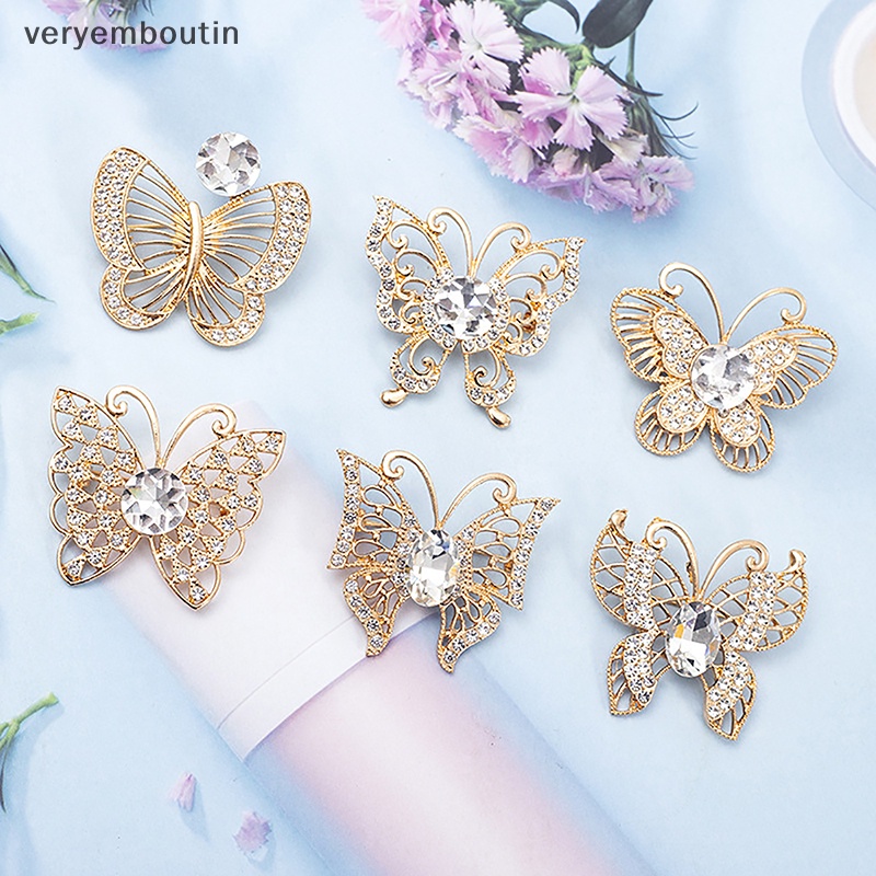 Trâm Cài Áo Hình Bướm Bằng Hợp Kim Đính Đá Thời Trang Dễ Phối Đồ