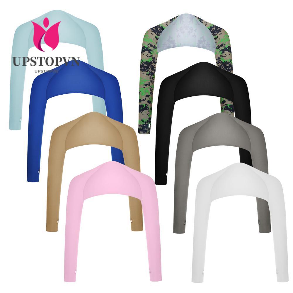 Upstopvn Găng Tay Áo Choàng Vải Lụa Lạnh Phối Lỗ Xỏ Ngón Thời Trang Chạy Bộ Chơi Golf Cho