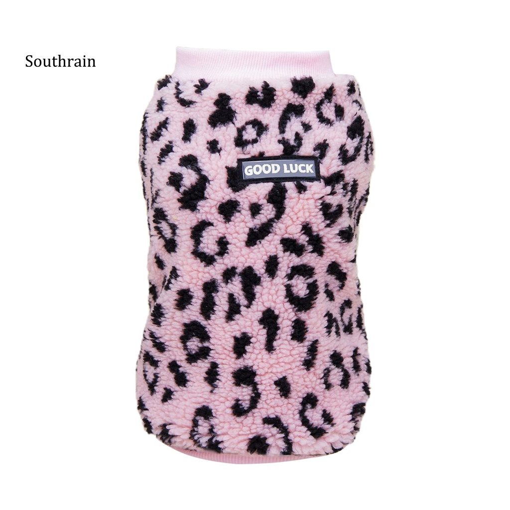 Áo Khoác Vải Polyester Mềm Giữ Ấm In Họa Tiết Da Báo Quyến Rũ Thoải Mái Cho Cún Cưng