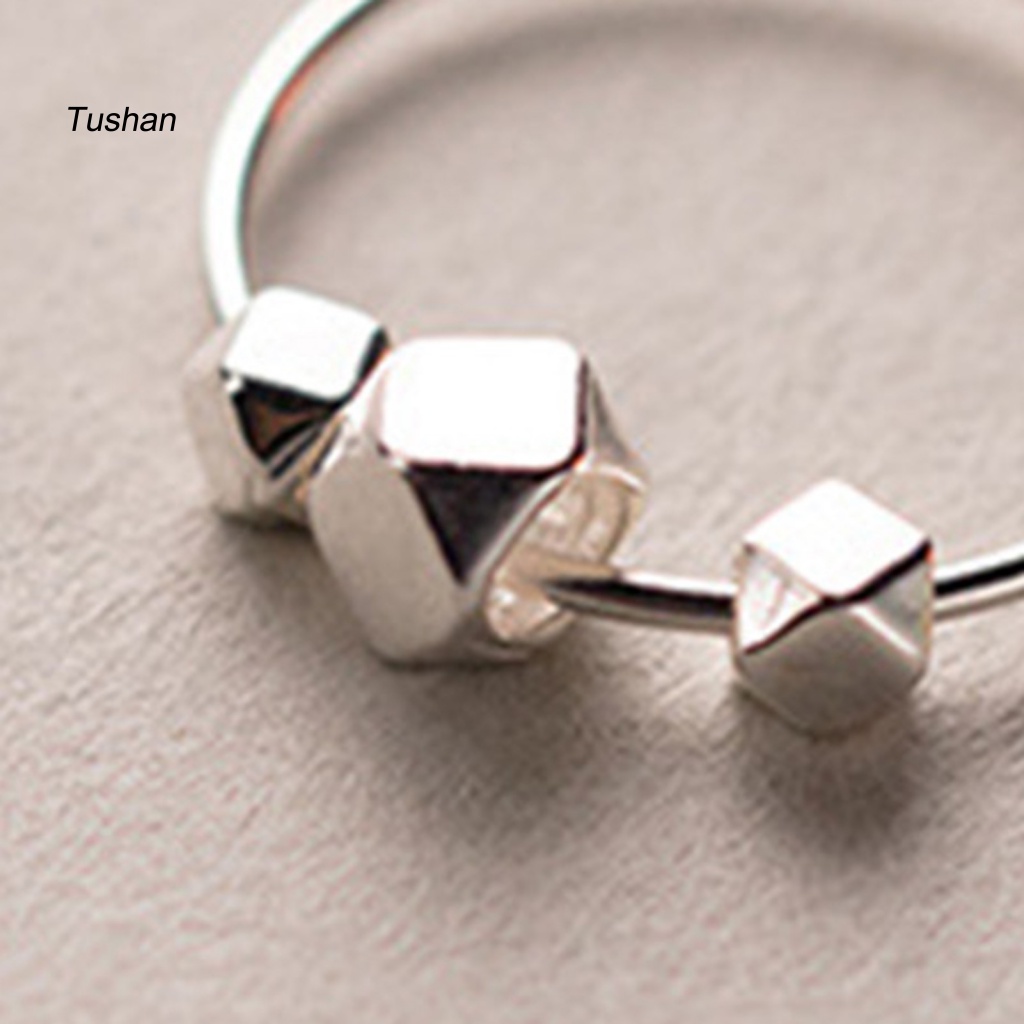 1 Đôi Bông Tai Hình Tròn / Vuông Đính Hạt Phong Cách Hàn Quốc Thời Trang Cho Nữ