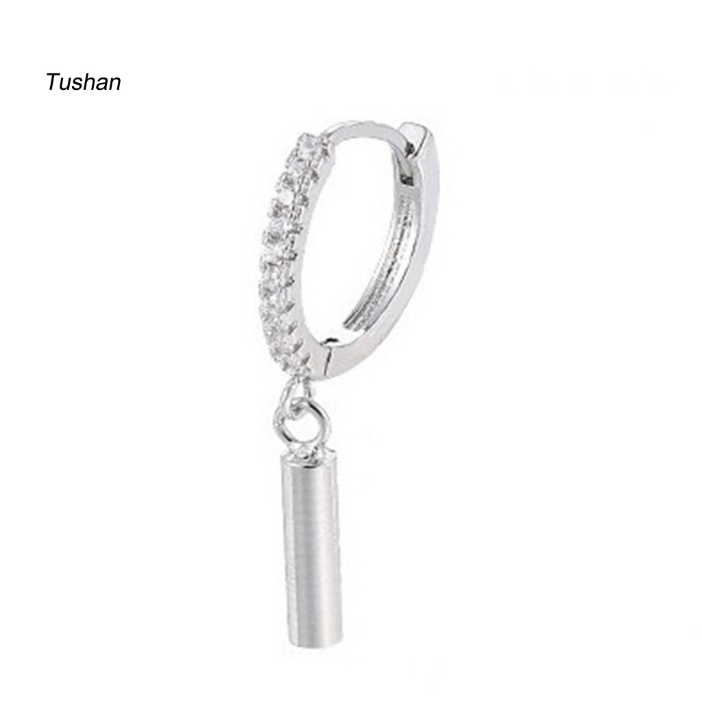 [Ts] 1 Khuyên Tai Lủng Lẳng Hình Dải Đá Zirconia Phong Cách Hàn Quốc Cho Tiệc Cưới