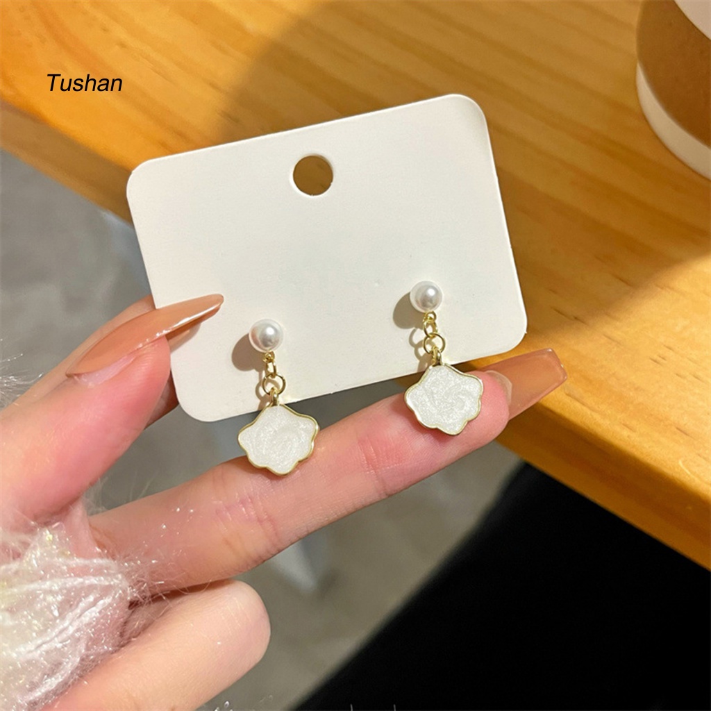 1 Đôi Bông Tai Hình Đám Mây Đính Ngọc Trai Giả Dễ Thương