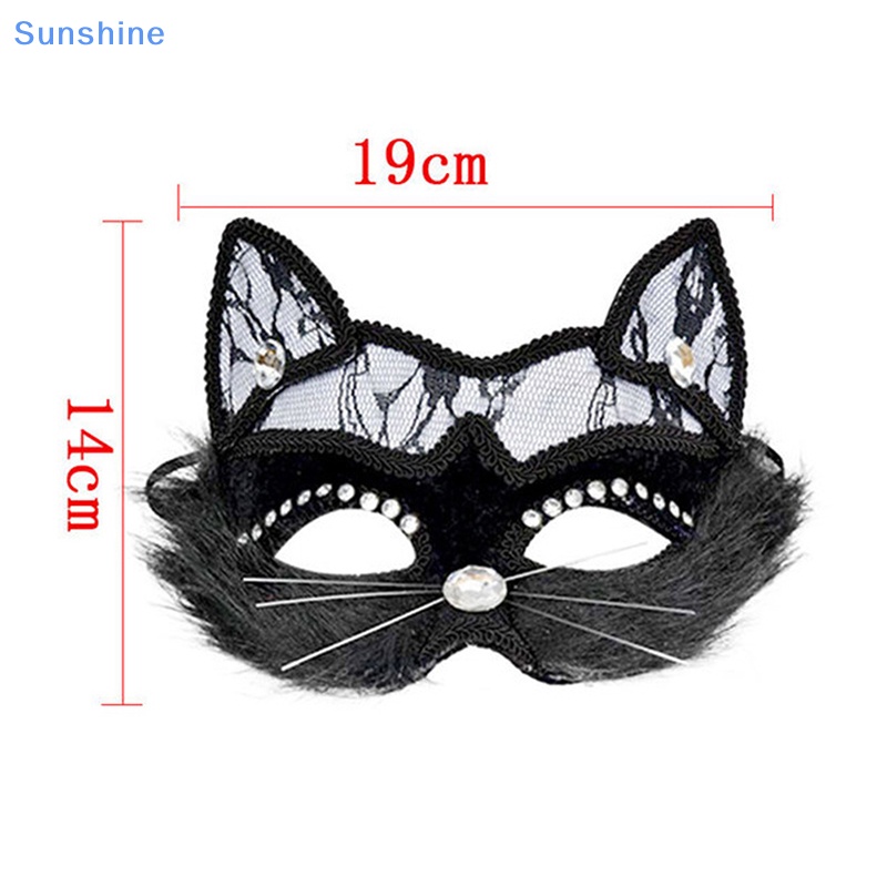 Mặt Nạ Mắt Mèo Đen Phối Ren Gợi Cảm Cho Nữ