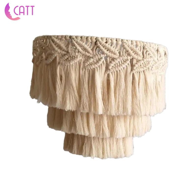 [Dadada1] Vỏ Bọc Đèn Macrame Thủ Công Treo Trang Trí Phòng Khách Phòng Trẻ Em