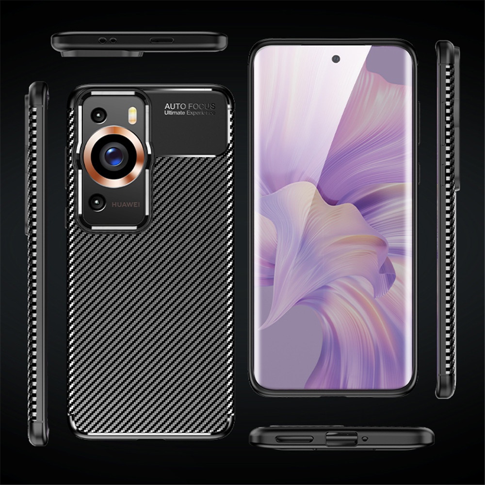 Ốp Điện Thoại Dẻo Mỏng Nhẹ Họa Tiết Sợi Carbon Sang Trọng Cho Huawei P60 Pro