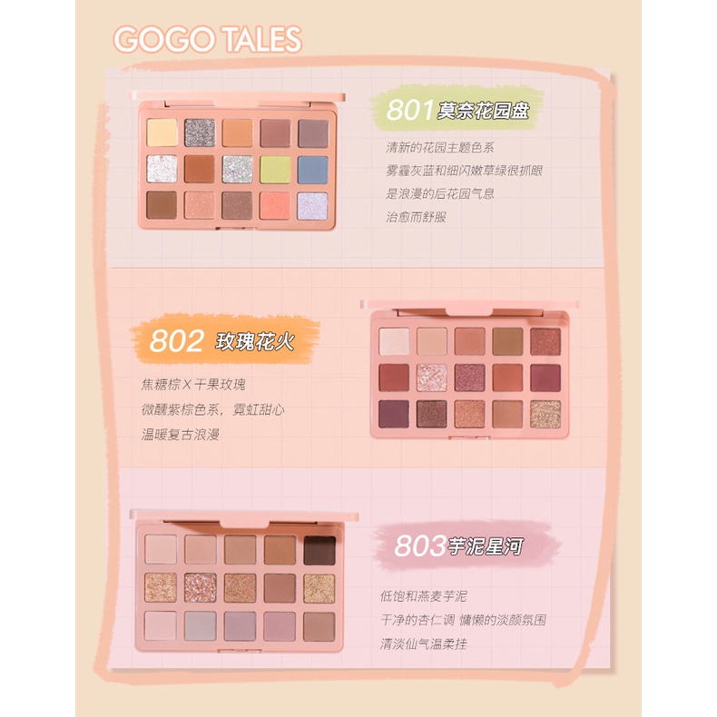 Bảng Phấn Mắt gogotales MidSummer 15 Màu Tông Lì Và Lấp Lánh Trang Điểm Đa Năng Màu Sắc