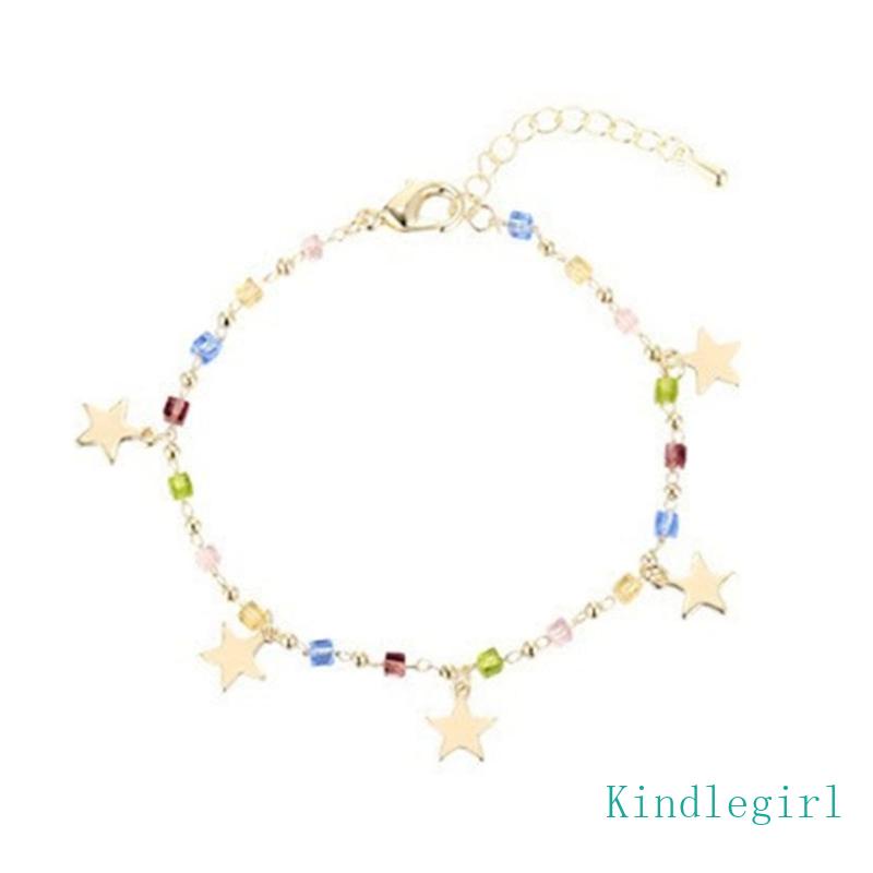 Vòng Tay Dây Xích Mặt Ngôi Sao Nhiều Màu Sắc Phong Cách Boho Thời Trang Mùa Hè Cho Nữ