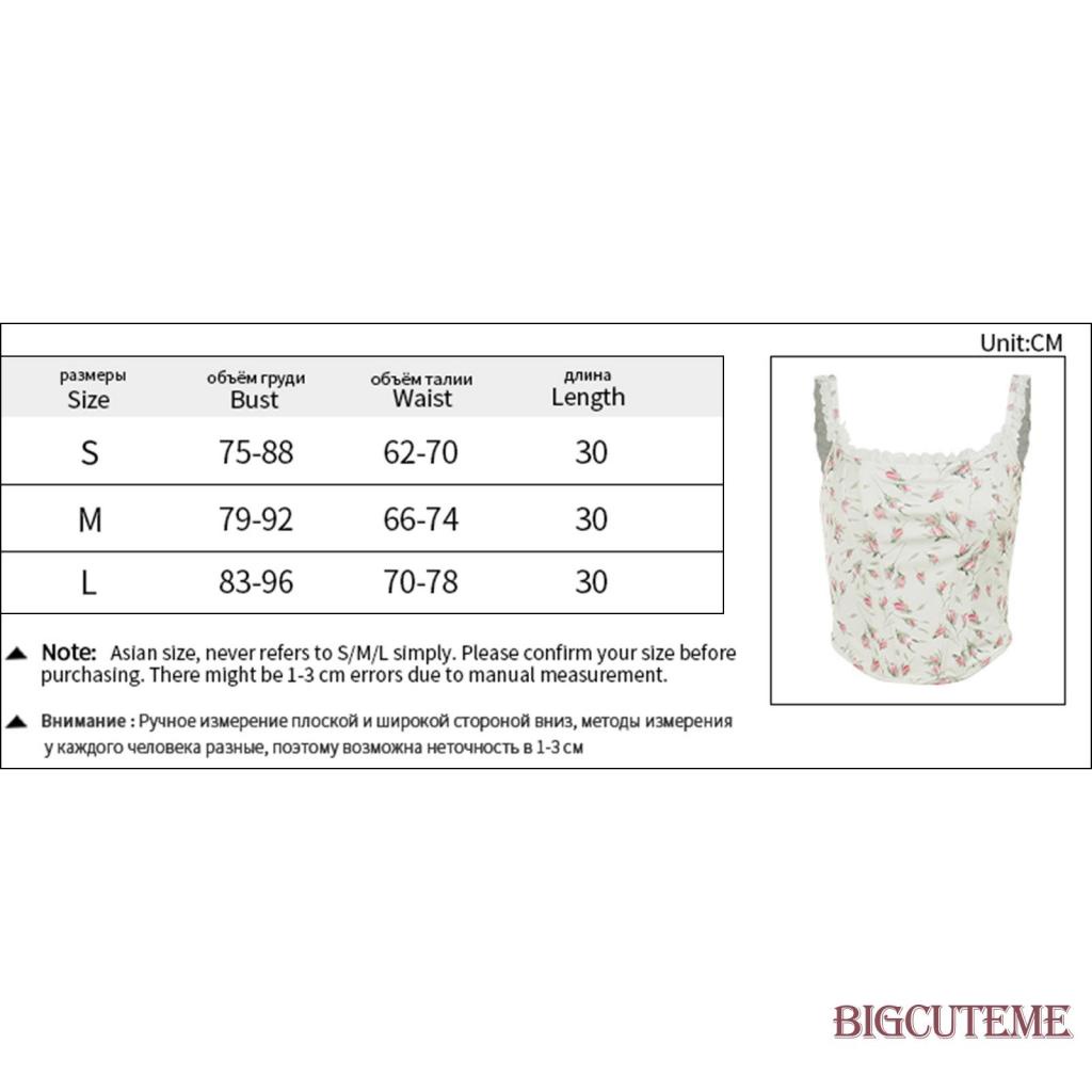 []] Áo Ba Lỗ In Hoa Viền Ren Có Dây Buộc Sau Lưng Cho Nữ