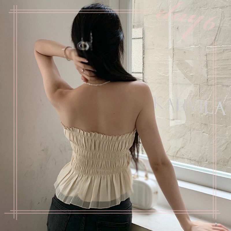 Áo Croptop Hai Dây Dáng Ôm Màu Trơn Thời Trang Hàn Quốc Gợi Cảm Cho Nữ