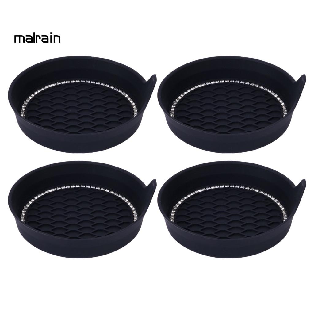 Bộ 4 Đế Lót Ly Đính Đá Nhiều Màu Sắc Trang Trí Cho Xe Hơi