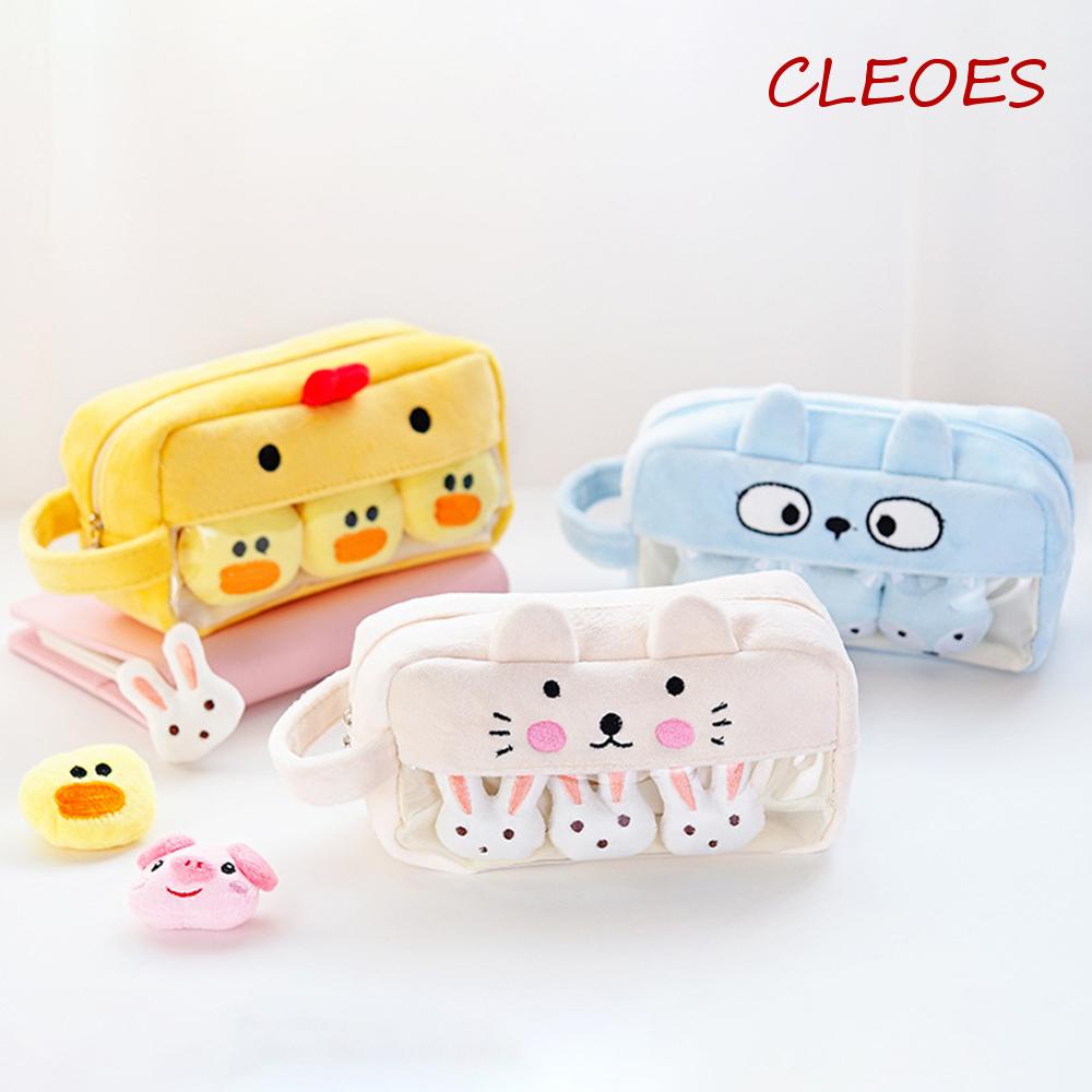 Túi Đựng Bút Phối Lông Nhung Dễ Thương Xinh Xắn