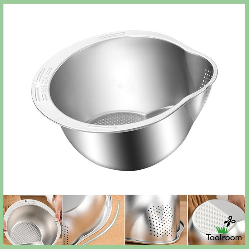 Tô Bằng Thép Không Gỉ Để Rửa Rau Củ Tiện Dụng Và Bền