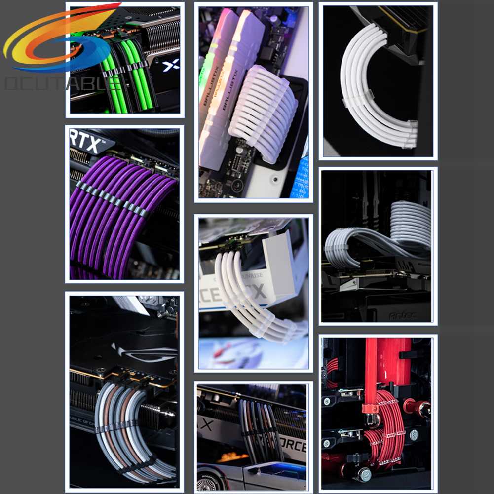 Bộ 24 Lược Sắp Xếp Dây Cáp 24Pin 8Pin 6Pin Cho Máy Tính 3.0-3.6mm