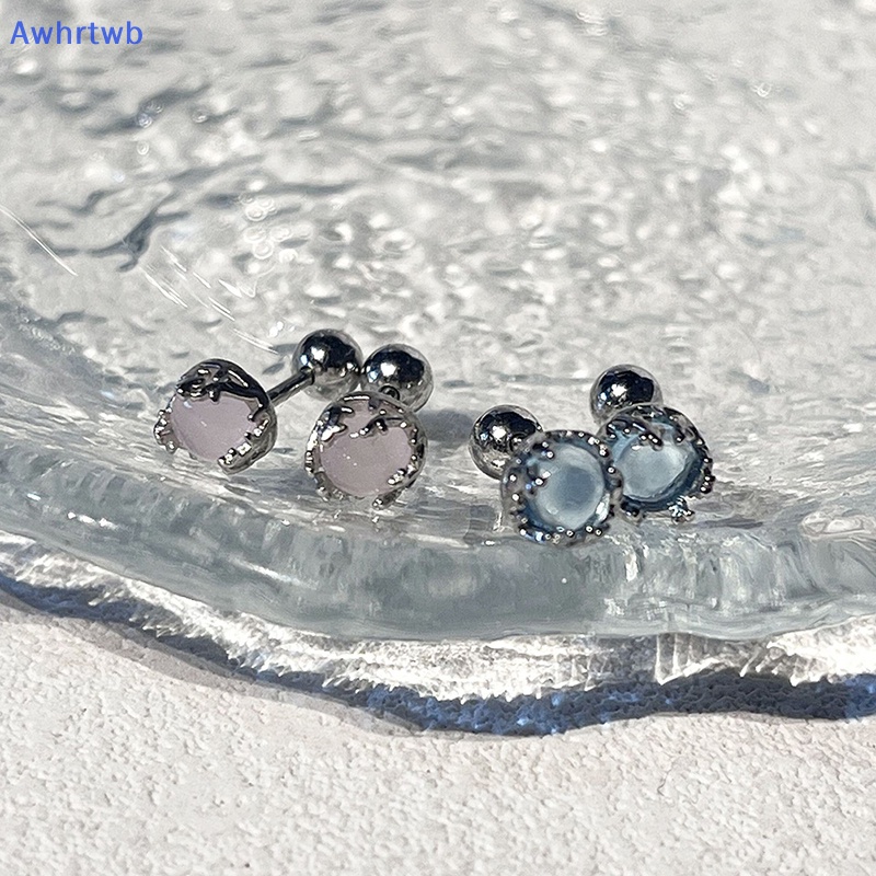 1 Đôi Khuyên Tai Dạng Xoắn Ốc Đính Đá Zircon Nhiều Màu Cho Nữ Mới