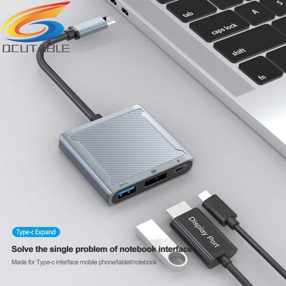 Hub Chuyển Đổi 3 Trong 1 DP Tốc Độ 100W PD 480Mbps 4K Cho Appie Macbook / Huawei / Xiaomi