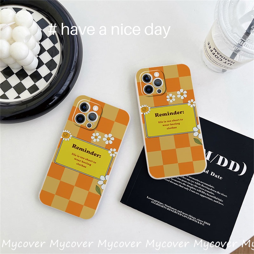 Ốp Điện Thoại Silicon Họa Tiết Hoa / Trái Cam Cho iPhone 11 13 12 14 Pro Max X XR Xs Max 6 7 8 Plus