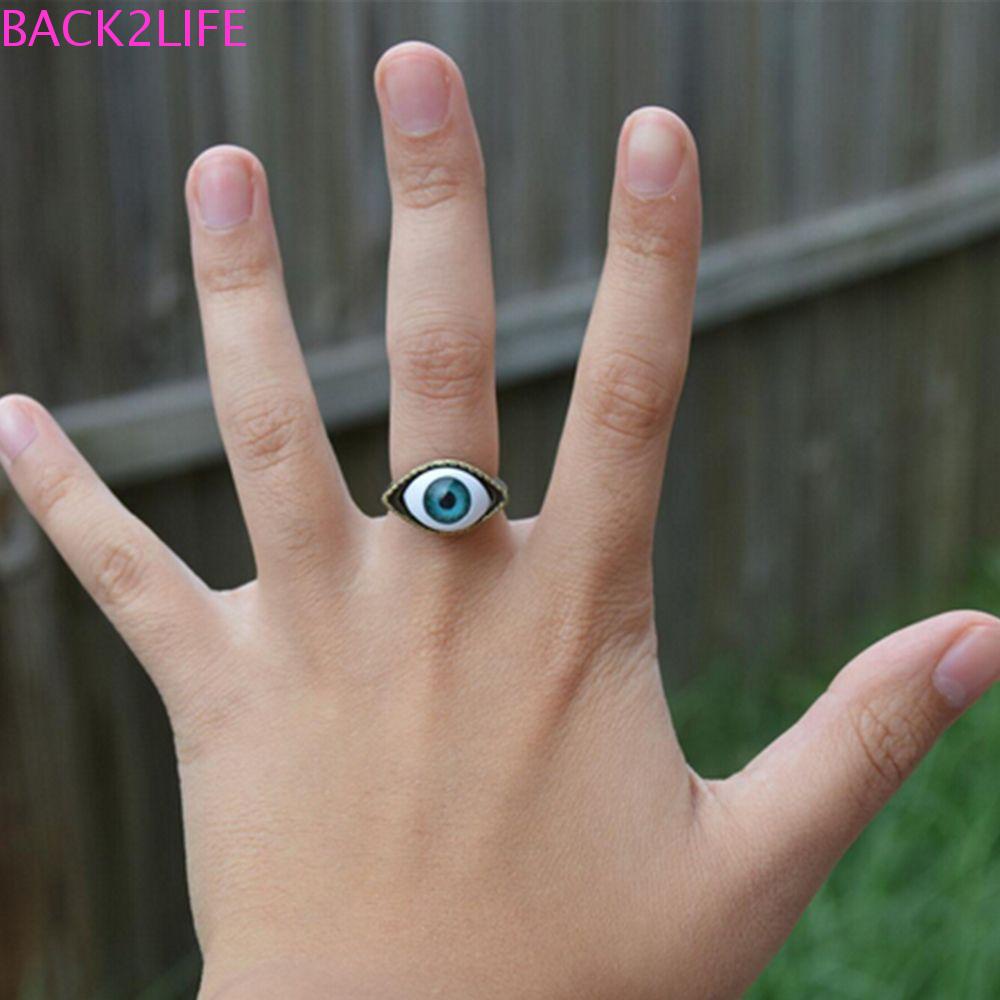 Set 2 Nhẫn Mắt To Phong Cách Gothic Punk Mới