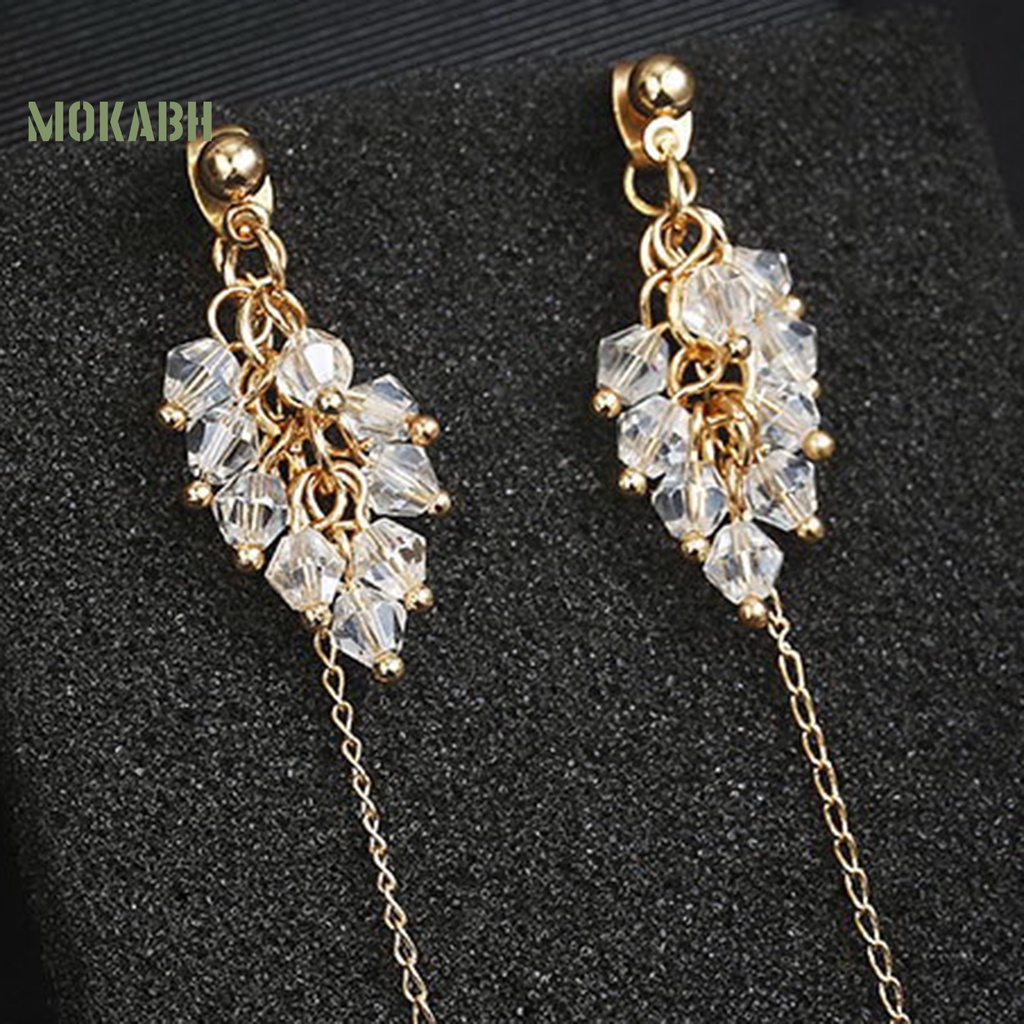 1 Đôi Bông Tai Dáng Dài Đính Ngọc Trai Nhân Tạo Phối Tua Rua Thời Trang