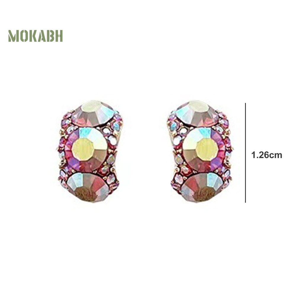 1 Đôi Bông Tai Đính Đá Zircon Sang Trọng Không Phai Màu Thời Trang Cho Nữ