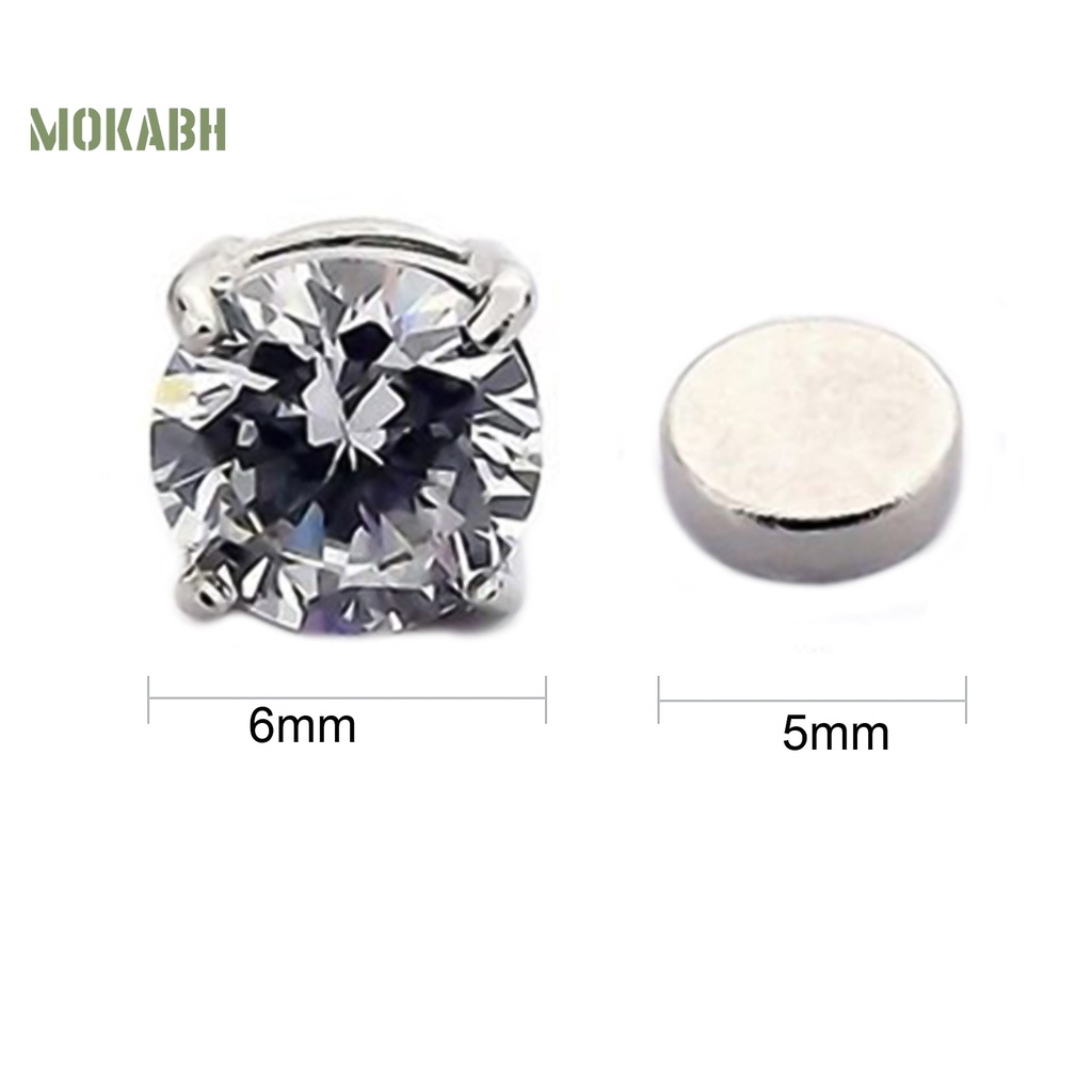 Bông Tai 4 Móng Vuốt Đính Đá Bằng Hợp Kim Không Cần Khoan Lỗ