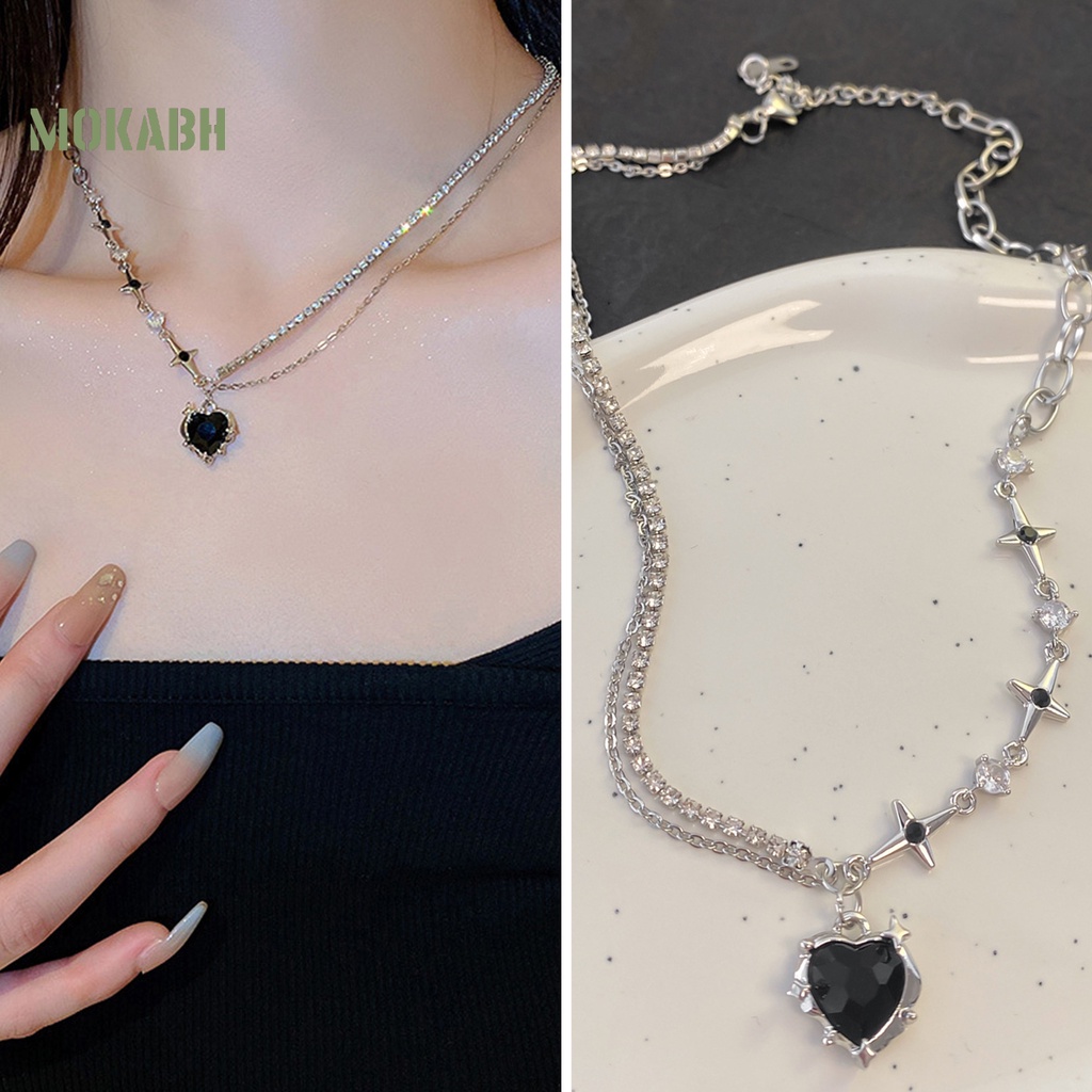 Vòng cổ Mặt Trái Tim Đính Đá Zircon Thời Trang Cho Nữ