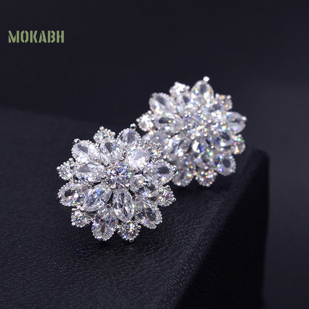 1 Đôi Bông Tai Hoa Đính Đá Thời Trang Dành Cho Nữ