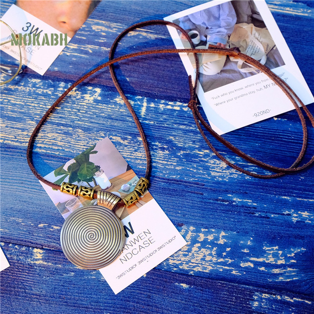 (Hot) Vòng cổ Giả Da ĐíNh Trang Trí HìNh ĐĩA XoắN ỐC