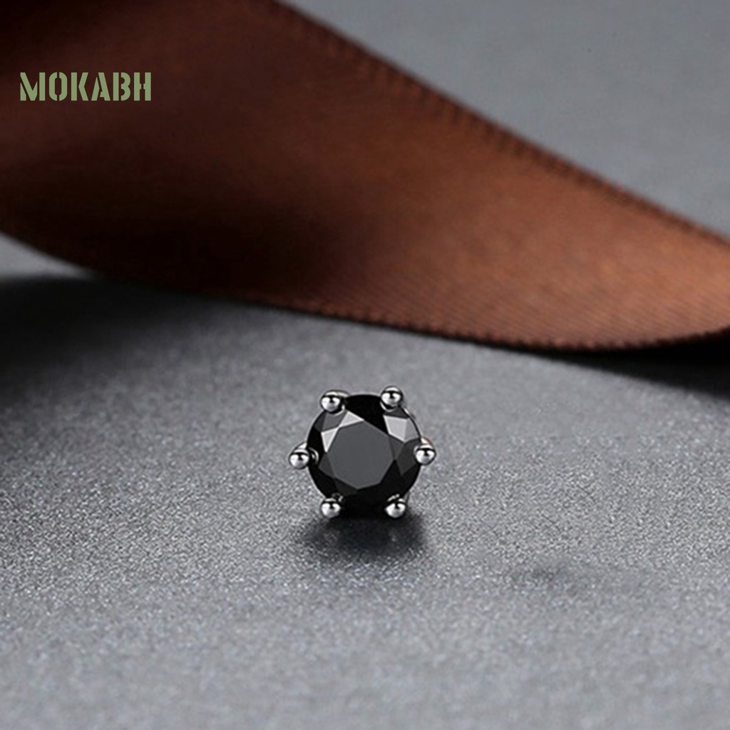 1 Đôi Bông Tai Kẹp Đính Đá Cubic Zirconia Không Cần Xỏ Lỗ Dành Cho Nam Nữ Trong Đám Cưới