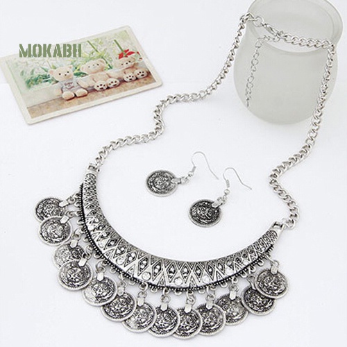 (Hot) Bộ Vòng cổ + Bông Tai Phong CáCh Vintage