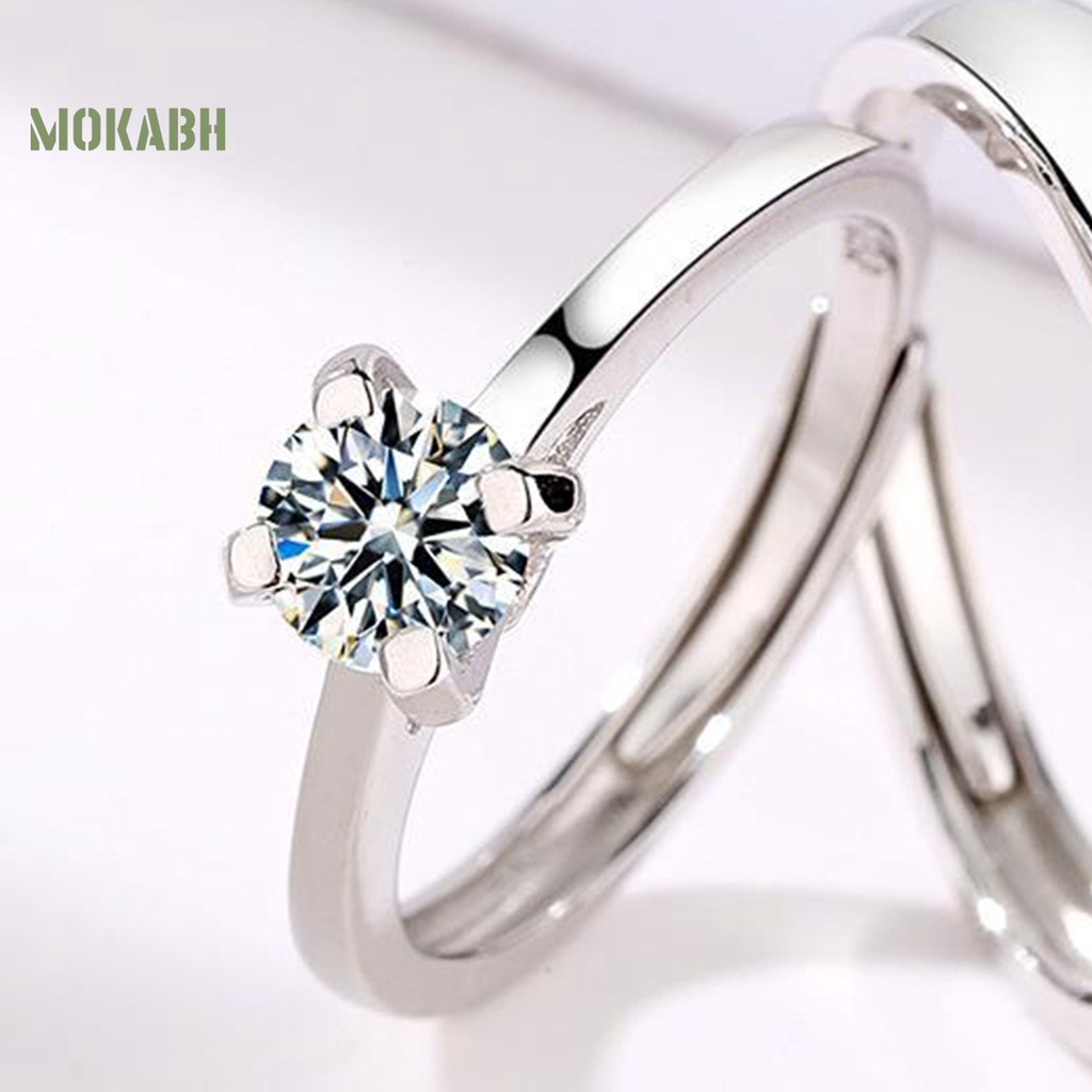 Nhẫn Đính Hôn Đính Đá Lấp Lánh Sang Trọng Dành Cho Nam Và Nữ