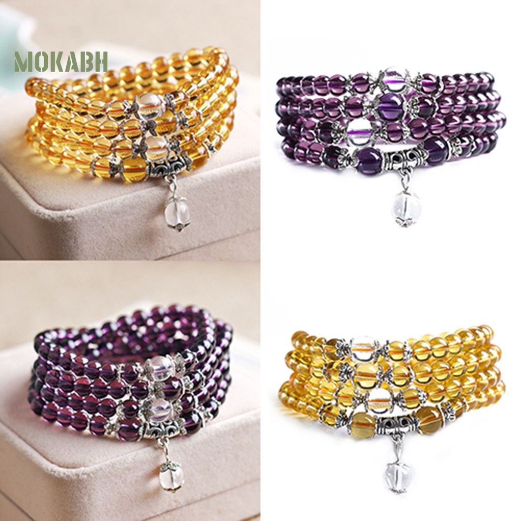 Vòng Tay Chuỗi Hạt Pha Lê Giả Trong Suốt Thời Trang Cho Nữ