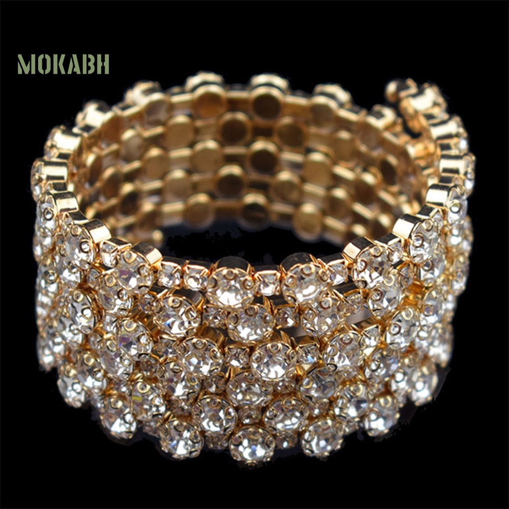 [Mok Abh] Vòng Tay Nhiều Hàng Đính Đá Zircon Sang Trọng Cho Nữ