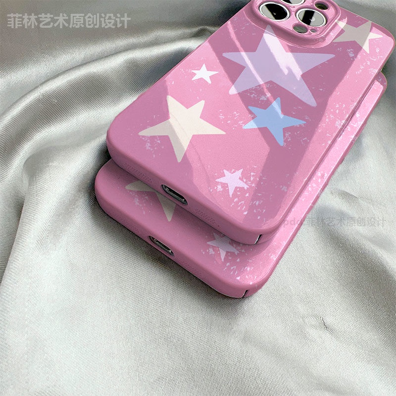 Ốp Điện Thoại Màu Hồng Họa Tiết Ngôi Sao Nữ Tính Cho Apple iPhone 11Pro R8T0 13Pro14